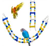 XLpeixin Bird Ladder Bridge Birdcage Ladder for Parrots,Wooden Parakeet Ladders for Cage with Colorful Accessories for Cockatiels and Other Small Birds, Bird Climbing Toys(14 Ladders)