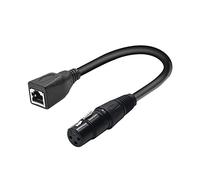 XLR 3 Pin Female to RJ45 Female Adapter Cable 30cm for Stage | PVC material 24AWG copper wire 64 shielding layers plug and play for DMX controller stage recording studio