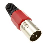 kenable XLR 3 Pin Male Microphone Solder Termination Plug for 8mm Cables Red