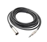 XLR 3 Pin Male to 1/4 6.35mm Mono Jack Male Audio Cable, 3.3ft, Zinc Alloy, Balanced Microphone Cable, Suitable for DJ, Studio, Live Sound, Black - 10m