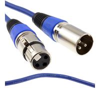 kenable XLR 3 pin Microphone Lead Male to Female Audio Cable BLUE 6m [6 metres]