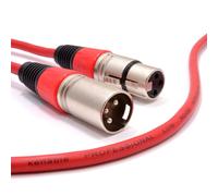 kenable XLR Microphone Lead Male to Female Audio Cable RED 0.3m 30cm