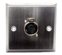 kenable XLR 3 Pin Socket Stainless Steel Wall Faceplate with Release 85x85mm