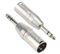 XLR 6.35mm Jack Adapter, 2 Pack 1/4" TRS Male to XLR Female Stereo Balanced Audio Metal Connector 3 Pin TRS Plug Gender Changer for Mixers Amplifiers Studio Monitors Microphone Converter