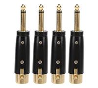 XLR Adapter, 4Pcs Metal 6.35mm Single Track Male to Female Construction Mic Jack Plug Mic Adapter Microphone Adapter Jack XLR Adapter Audio Converter for Headphone, Power Amplifier