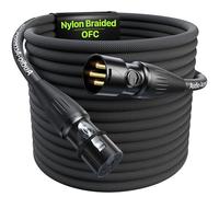 XLR Cables 25ft, 20 AWG, Professional Gold-Plated Rean Connectors from Neutrik, Kevlar-Reinforced Nylon Braided XLR Microphone Cable, Mic Cable, Durable Shielded and Balanced XLR Male to Female Cord