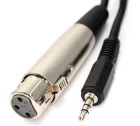 XLR Female 3 pin socket to 3.5mm Audio Stereo Jack Plug Cable 6m