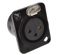 XLR Female Socket Microphone Chassis Panel Mount D-Series Solder Terminal Black Metal