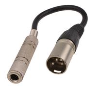 kenable XLR Male Plug to 6.35mm Stereo Socket Female Adapter Lead 20cm