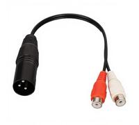 XLR Male to Dual Y Splitter Audio Cable, Unbalanced 3 Pin XLR Male to Dual Female Breakout Cable Adapter for Microphone, Mixer, Amplifiers, etc
