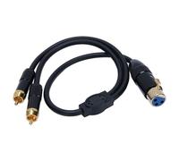 XLR to Dual R CA Y Splitter Patch Cable, XLR Female 3 Pin to 2 X Phono R CA Male Plug Stereo Audio Cable Connector Cable for Mixer, Microphone, Recorder, Amplifier, Etc