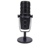XLR USB Gaming Mic Dynamic Cardioid Microphone with Stand for Live Recording Karaoke, Multi Function Knob for Reverb, Noise Reduction, Gain, IEMs Volume, Internal Recording,