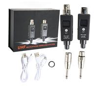 XLR Wireless Microphone Transmitter Receiver, U3 Adapter Rechargeable 2.4GHz System Set for Dynamic Microphone