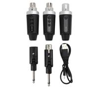 XLR Wireless Microphone Transmitter Receiver,UHF Wireless Microphone System Plug-on Rechargeable Mic Set for Dynamic Microphones, Mixer, PA System