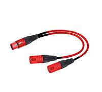XLR Y Splitter Cable 3 Pin Female to Dual 2 Male Colored Balanced Microphone Adapter Patch 0.5M-5M(Rosso,0.5m)