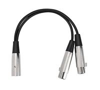 XLR3M to Dual XLR3F Cable Premium Quality Metal Microphone Lighting Tuning Console Cable with High Fidelity Signal Transmission for Stage Lighting and Audio Equipment 33cm Length