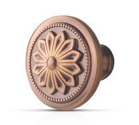 Xlroaafs 10 Pack Antique Brass Cabinet Knobs Vintage Drawer Pulls,1-2/5" Round Antique Cabinet Knobs Handles for Kitchen Cabinets and Dresser Drawers Vintage
