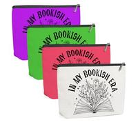 XLRSDF Bookish Gifts Makeup Bag, Book Lovers Gifts Cosmetic Bags for Women Reading Accessories for Girls Librarian Graduation, BookishEra2, 9.8 x 7 inches