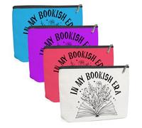 XLRSDF Bookish Gifts Makeup Bag, Book Lovers Gifts Cosmetic Bags for Women Reading Accessories for Girls Librarian Graduation, BookishEra3, 9.8 x 7 inches