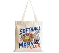 XLRSDF Softball Mom Canvas Tote Bag, Retro Game Day Shoulder Bag for Women