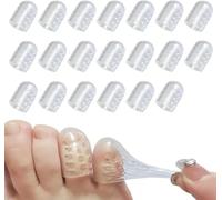 XLRZKJ Silicone Toe Protectors, Gel Anti-Friction Toe Protector Breathable Toe Caps Guards for Men Women, Soft Clear Little Toe Covers Silicone Toe Sleeves for Corns, Blisters and Pain Relief(20PCS)