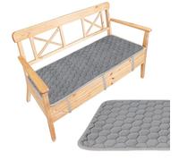 XLSBZ 2Pcs Garden Bench Seat Cushion, 2/3 Seater Bench Pad with Non-Slip Straps, Grey Dining Bench Cushion for Patio Indoor Outdoor Furniture