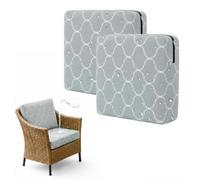 XLSBZ 2Pcs Outdoor Cushion Covers Waterproof Sofa Seat Cushion Cover with Zipper, Replacement Seat Slipcover Furniture Protector for Garden Rattan Sof