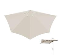 XLSBZ Half Umbrella Replacement Canopy, 5 Arms Patio Garden Half Round Umbrella Replacement Top Cloth Sunshade Cover (Off White)