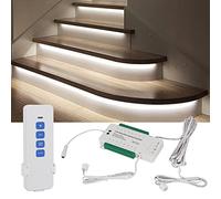XLSBZ Intelligent Motion Sensor LED Stair Lighting Complete Set, 16 Stairs Cuttable LED Strip Light for Indoor (RL-STEP-02-T-4000K, White Light)
