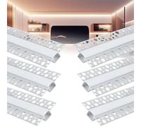 XLSBZ Plaster-in Aluminum LED Profile 6 Pack, 1M/3.3ft LED Chanel with Milky Diffuser, Trimless Plaster LED Strip Diffuser for Ceiling and Wall (for 17mm LED Strip,Type B)