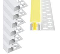 XLSBZ Plaster-in Aluminum LED Profile 6 Pack, 1M/3.3ft LED Chanel with Milky Diffuser, Trimless Plaster LED Strip Diffuser for Ceiling and Wall (for 12mm LED Strip)