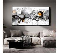 XLSJERST Abstract Artwork Minimalist Painting - Large Size Frame Wall Art for Living Room Wall Decor Modern Black and White Canvas Picture Boho Gray Wall Art