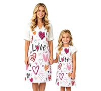 XLSXEXCL 2 Pcs Parent Child Aprons, Mommy and Me Aprons, Adjustable Kitchen Apron with 2 Pockets, Cute Matching Apron, Love, One size