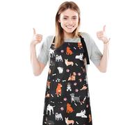 XLSXEXCL Dog Grooming Waterproof Apron with 2 Pockets, Cute Animals Puppy Dog Pets Apron, Multi, about 27.6 x 31.5 inches/ 70 x 80 cm