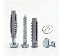 XLTBOMS 30 Pcs Heavy Duty Masonry Brick Wall Fixings M6X50mm Wall Plugs | Rawl Plugs for Brick Wall TV Bracket, half-thread with Expansion Plugs and Washers, for Water Heaters, Shelves/Cabinet Mount