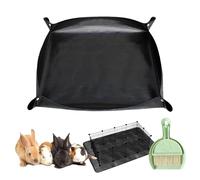 XLTBOMS Reusable Waterproof Pet Mat with Buttons 150 x 100 cm Black | Guinea Pig Cage Liner with Leakproof PVC Bottom, Easy Clean, for C&C Cages, Rabbits, Ferrets, Hamsters & Small Animals