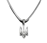 XLTEAM Casual Necklace Pendant Fashion Ukraine Tryzub Trident Pendant Necklace for Women Men Silver Color Magen Star of David Choker Jewelry Party JewelleryBirthday Gift