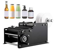XLTEAM Manual Round Labeling Machine, Semi-Automatic Label Applicator Machine, Speed 30 times/min, Labeling Accuracy 0.5mm, for Width 10-110mm Length 10-300mm Label