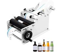 XLTEAM Manual Round Labeling Machine, Semi-Automatic Label Applicator Machine, Speed 30 times/min, Labeling Accuracy 0.5mm, for Width 10-110mm Length 10-300mm Label
