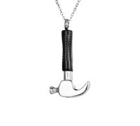XLTEAM Unisex Necklace Pendant Hammer Tool Cremation Necklace for Ashes, Retro classics Medallion, Urn Pendant, Memorial Keepsake, Ash Stand, Unisex Jewelry Birthday Gifts