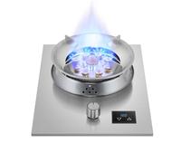 XLTFUC 32CM Gas Stove 1 Burner, 5.2KW 9 Cavity High Fire 180 Minutes Timer, Stainless Steel Panel Cast Iron Pot Holder, With Flameout Protection(LPG)