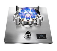 XLTFUC 32CM Gas Stove 1 Burner, 7.2KW 9 Cavity Timed High Fire, Stainless Steel Countertop Cast Iron Pot Rack, Freestanding Stove Camping Outdoor(LPG)