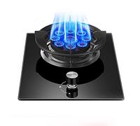 XLTFUC 33cm Gas Cooker,5.2KW Nine Cavity Fierce Fire,black Tempered Glass Tabletop Cooking,automatic Pulse Ignition,for Home Kitchen (Size : LPG)