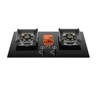 XLTFUC 75CM Gas Stove 2 Burners 5.2KW, Double Sided Independent Timer, Freestanding Stove Camping Outdoor, With Flameout Protection(LPG)