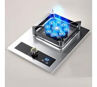 XLTFUC Gas Stove 1 Burner, 5.2kW - 9 Cavity High Fire Timer Function, Tempered Glass Freestanding Stove Camping Outdoor, With Flameout Protection For Home Kitchen(Silver,NG)