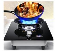 XLTFUC Gas Stove 1 Burner, 5.2KW 9 Cavity Timed High Fire, Black Tempered Glass Cast Iron Pot Holder, For Home Kitchen With Flameout Protection(LPG)