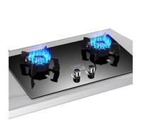 XLTFUC Portable Dual Burner Outdoor Gas Stove 17742BTU Flip-top Cleanable, 180 Minute Timer (Two-Sided Independent), with Flameout Protection for Yard Camping(LPG)