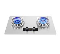 XLTFUC Portable Dual -combustioner Outdoor Gas Stove Patenecane Cooking Utensils, 9 Cavity Time Flames, Black Tempered Glass Cast Iron Pot Brackets, Family Kitchen With Flame Protection (Size : NG)