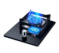 XLTFUC Portable Gas Stove 1 Burner, 5.2KW 9 Cavity Timed High Fire, Black Tempered Glass Cast Iron Pot Holder, For Home Kitchen With Flameout Protection(LPG)