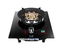 XLTFUC Portable Gas Stove, 5.2KW 9 Cavities Timing High Flame, Black Tempered Glass Cast Iron Pot Stand, Flame Out Protection, Freestanding Stove Camping Outdoor (Size : LPG)
